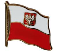 Flaggen-Pin/Anstecker Polen mit Adler vergoldet