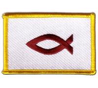Aufnäher Patch Flagge Christenfisch Ichthys-Symbol - 8 x 6 cm
