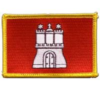 Flaggenfritze Aufnäher Patch Flagge Deutschland Hamburg - 8 x 6 cm