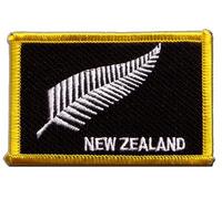 Flaggenfritze Flaggen Aufnäher Neuseeland Feder All Blacks Fahne Patch + gratis Aufkleber