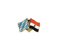Flaggenfritze Freundschaftspin Bayern - Ägypten, 22 mm, Flaggen Pin vergoldet aus Hartemaille, Länder Anstecker zum Sammeln und Tragen
