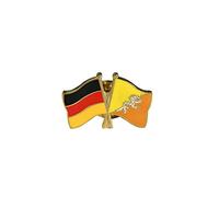 Flaggenfritze Freundschaftspin Deutschland - Bhutan, 22 mm, Flaggen Pin vergoldet aus Hartemaille, Länder Anstecker zum Sammeln und Tragen