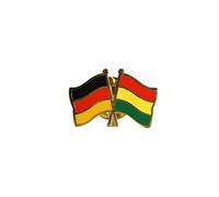 Flaggenfritze Freundschaftspin Deutschland - Bolivien, 22 mm, Flaggen Pin vergoldet aus Hartemaille, Länder Anstecker zum Sammeln und Tragen