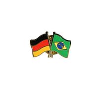 Flaggenfritze Freundschaftspin Deutschland - Brasilien, 22 mm, Flaggen Pin vergoldet aus Hartemaille, Länder Anstecker zum Sammeln und Tragen