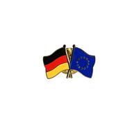 Flaggenfritze Freundschaftspin Deutschland - Europa, 22 mm, Flaggen Pin vergoldet aus Hartemaille, Länder Anstecker zum Sammeln und Tragen