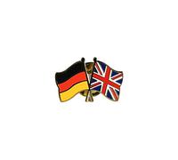Flaggenfritze Freundschaftspin Deutschland - Großbritannien, 22 mm, Flaggen Pin vergoldet aus Hartemaille, Länder Anstecker zum Sammeln und Tragen