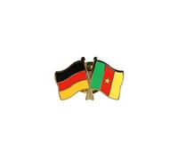 Flaggenfritze Freundschaftspin Deutschland - Kamerun, 22 mm, Flaggen Pin vergoldet aus Hartemaille, Länder Anstecker zum Sammeln und Tragen