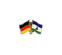 Flaggenfritze Freundschaftspin Deutschland - Lesotho, 22 mm, Flaggen Pin vergoldet aus Hartemaille, Länder Anstecker zum Sammeln und Tragen