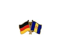 Flaggenfritze Freundschaftspin Deutschland - Madeira, 22 mm, Flaggen Pin vergoldet aus Hartemaille, Länder Anstecker zum Sammeln und Tragen
