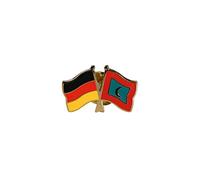Flaggenfritze Freundschaftspin Deutschland - Malediven, 22 mm, Flaggen Pin vergoldet aus Hartemaille, Länder Anstecker zum Sammeln und Tragen