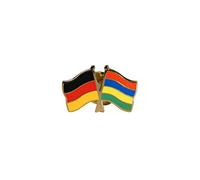 Flaggenfritze Freundschaftspin Deutschland - Mauritius, 22 mm, Flaggen Pin vergoldet aus Hartemaille, Länder Anstecker zum Sammeln und Tragen