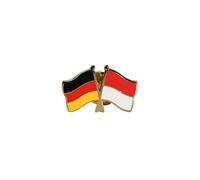Flaggenfritze Freundschaftspin Deutschland - Monaco, 22 mm, Flaggen Pin vergoldet aus Hartemaille, Länder Anstecker zum Sammeln und Tragen