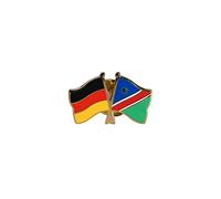 Flaggenfritze Freundschaftspin Deutschland - Namibia, 22 mm, Flaggen Pin vergoldet aus Hartemaille, Länder Anstecker zum Sammeln und Tragen
