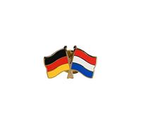 Flaggenfritze Freundschaftspin Deutschland - Niederlande, 22 mm, Flaggen Pin vergoldet aus Hartemaille, Länder Anstecker zum Sammeln und Tragen