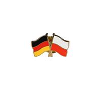 Flaggenfritze Freundschaftspin Deutschland - Polen, 22 mm, Flaggen Pin vergoldet aus Hartemaille, Länder Anstecker zum Sammeln und Tragen