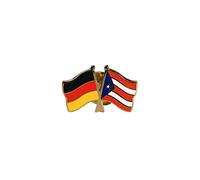 Flaggenfritze Freundschaftspin Deutschland - Puerto Rico, 22 mm, Flaggen Pin vergoldet aus Hartemaille, Länder Anstecker zum Sammeln und Tragen