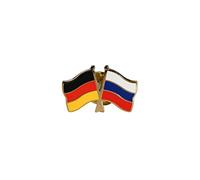 Flaggenfritze Freundschaftspin Deutschland - Russland, 22 mm, Flaggen Pin vergoldet aus Hartemaille, Länder Anstecker zum Sammeln und Tragen