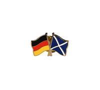 Flaggenfritze Freundschaftspin Deutschland - Schottland, 22 mm, Flaggen Pin vergoldet aus Hartemaille, Länder Anstecker zum Sammeln und Tragen