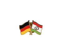 Flaggenfritze Freundschaftspin Deutschland - Tadschikistan, 22 mm, Flaggen Pin vergoldet aus Hartemaille, Länder Anstecker zum Sammeln und Tragen