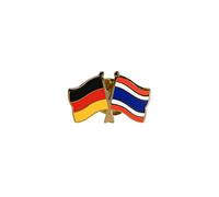 Flaggenfritze Freundschaftspin Deutschland - Thailand, 22 mm, Flaggen Pin vergoldet aus Hartemaille, Länder Anstecker zum Sammeln und Tragen