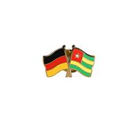 Flaggenfritze Freundschaftspin Deutschland - Togo, 22 mm, Flaggen Pin vergoldet aus Hartemaille, Länder Anstecker zum Sammeln und Tragen