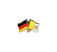Flaggenfritze Freundschaftspin Deutschland - Vatikan, 22 mm, Flaggen Pin vergoldet aus Hartemaille, Länder Anstecker zum Sammeln und Tragen