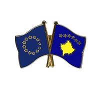 Flaggenfritze Freundschaftspin Europa - Kosovo, 22 mm, Flaggen Pin vergoldet aus Hartemaille, Länder Anstecker zum Sammeln und Tragen