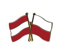 Flaggenfritze Freundschaftspin Österreich - Polen, 22 mm, Flaggen Pin vergoldet aus Hartemaille, Länder Anstecker zum Sammeln und Tragen