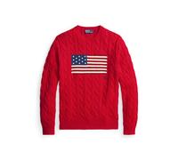 Polo Ralph Lauren Cotton Cable Flag Sweater RL 2000 Red Rot S