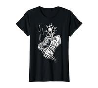 Flail and Armor Mittelalterliche Bluttropfen Blackwork Traditional Preisgünstiges Grafik-T-Shirt, Damen, Schwarz, L