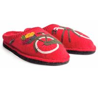Flair RadlHAFLINGER Flair Radl Damen Hausschuh Clog aus reiner Schurwolleinrubin