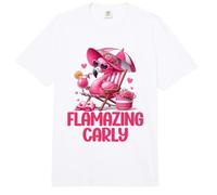 Flamazing Carly Pink Flamingo Tropical Beach Scene Damen Comfort Colors Adult Heavyweight T-Shirt