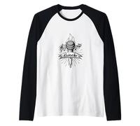 Flaming Mikrofon mit Musiknoten für Karaoke Raglan
