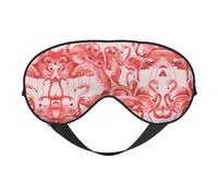 Flamingo-Augenmaske, Verdunkelungs-Augenmaske, Unisex, Schlaf-Augenabdeckungen mit verstellbaren Trägern, Reise-Augenmaske