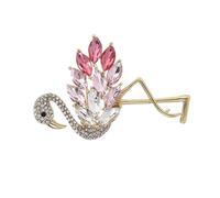 Flamingo Brosche für Frauen, Elegante Anstecknadel mit Schmucksteinen | Legierung und Kristalloptik, Modischer Vogel Look für Mantel, Schal, Revers, Valentinstag