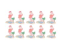 Flamingo Cloth Patch Embroidered Iron On Sew On Cute Pink Appliques for Jackets Bags Polyester 10pcs 9x6.5cm