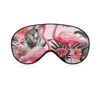 Flamingo Floral Printed Eye Mask Side Sleeping Mask Light Blindfold Sleeping Mask Nose Pad and Elastic Band for Children Women and Men