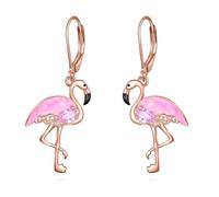 Flamingo-Ohrringe Sterlingsilber Rosa Flamingo-Ohrringe Mit Klapphebel Tierschmuck Geschenke Für Frauen