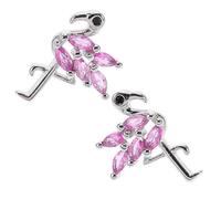 Flamingo Ohrstecker aus Kupfer, Minimalistisch, Leicht, Damen | 1 Paar, Glänzendes Design in Tropfenform, Dezenter Stil, Schmuck für Alltag und Festliche Anlässe