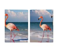 Flamingo On The Beach Passport Holder, ID Card Protector Case Passport Holder with Slot Passports Travel Wallet Document Cover for Women And Men