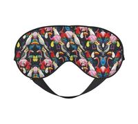 Flamingo Schlafmaske mit tropischen Wildtieren, Augenmaske zum Schlafen, voll verstellbarer Riemen, Augenabdeckungen für Damen/Herren
