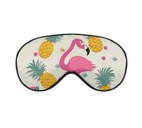 Flamingo- und Ananas-Schlafmaske, lichtblockierende Augenmaske, bequem und weich, Augenabdeckung mit Gummiband, geeignet für Männer und Frauen, geeignet für Reisen/Schlafen