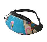 Flamingo- und Schwimmbad-Bauchtasche für Herren und Damen, modisch, zum Laufen, wasserdicht, Crossbody-Tasche mit verstellbarem Riemen, Sport-Hüfttasche für Reisen