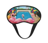 Flamingo- und Schwimmbad-Schlafmaske für Damen und Herren, Augenmaske zum Schlafen, lichtblockierend, Schlafmaske mit elastischem Band, Augenbinde für Flugschläfer, weich, atmungsaktiv,