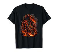 Flammende Dämonenkatze Inferno Fire Tiger Spirit Power T-Shirt