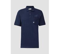 Flammgarn-Poloshirt mit Brusttasche und Stickerei XXL blau 2165618.5852.XXL