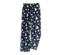 Flanell-Fleece-Hose für Damen, bedruckt, Pyjamahose, weites Bein, Loungehose, elastische Taille, warm, flauschig, Thermo-Leggings, ausgestellte Yogahose, Winter, Loungewear, Nachtwäsche, A05