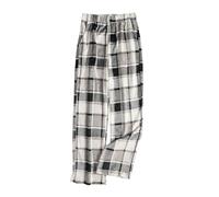 Flanell-Fleece-Hose für Damen, bedruckt, Pyjamahose, weites Bein, Loungehose, elastische Taille, warm, flauschig, Thermo-Leggings, ausgestellte Yogahose, Winter, Loungewear, Nachtwäsche, A04, Grau, XL