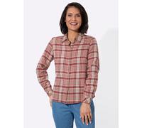 Flanellbluse CASUAL LOOKS, Damen, Gr. 42, rosa (sesam, rosenholz, kariert), 100% Baumwolle, gemustert, kariert, Blusen (11408014-42) sesam, rosenholz, kariert