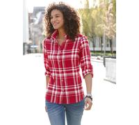 Flanellbluse CASUAL LOOKS, Damen, Gr. 46, bunt (rot, camel, kariert), 100% Baumwolle, gemustert, kariert, mehrfarbig, Blusen (43147331-46) rot, camel, kariert